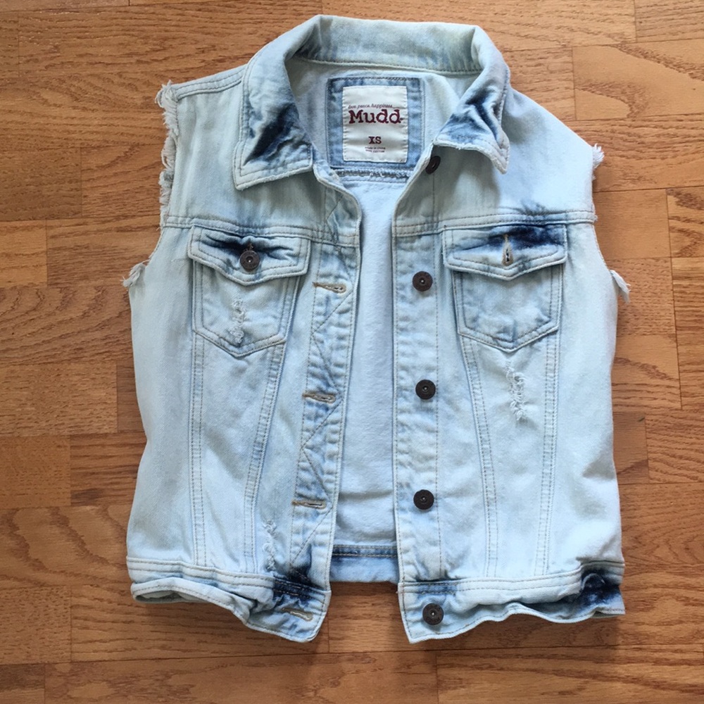 Distressed Jean Vest